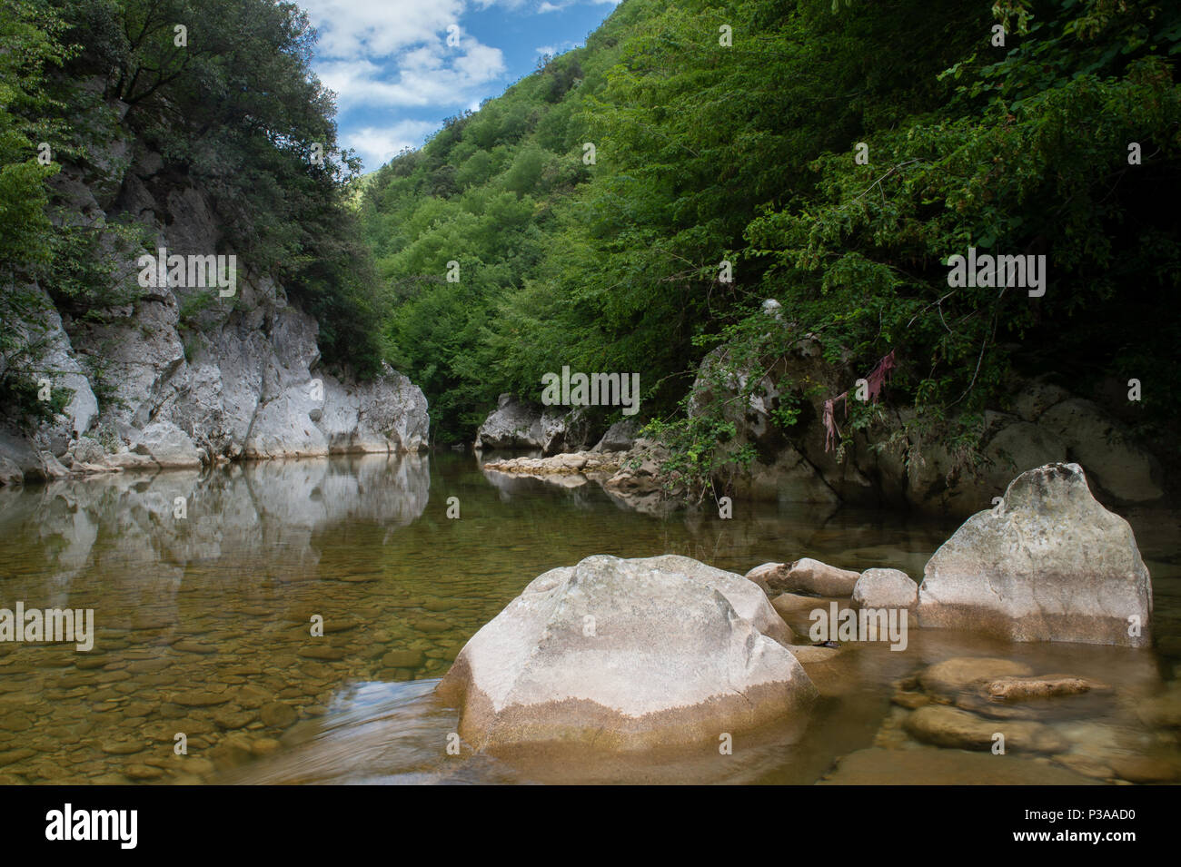 Melfa River, river gorges Melfa, Roccasecca, Frosinone, Lazio, Italy Stock Photo