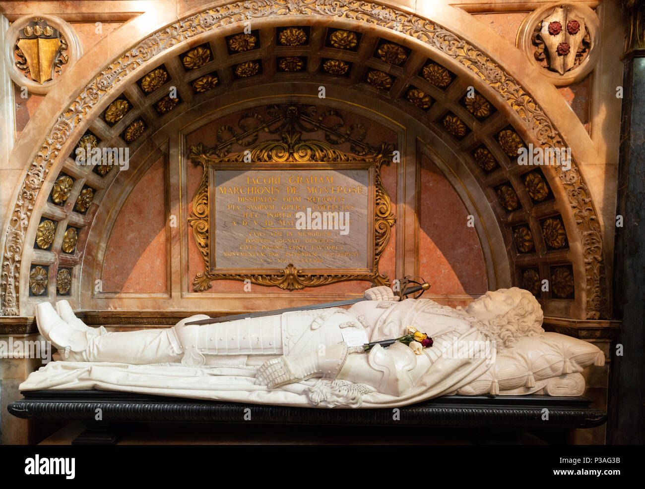 The tomb of James Graham, Marquis of Montrose, in St Giles Cathedral, Edinburgh Scotland UK Stock Photo
