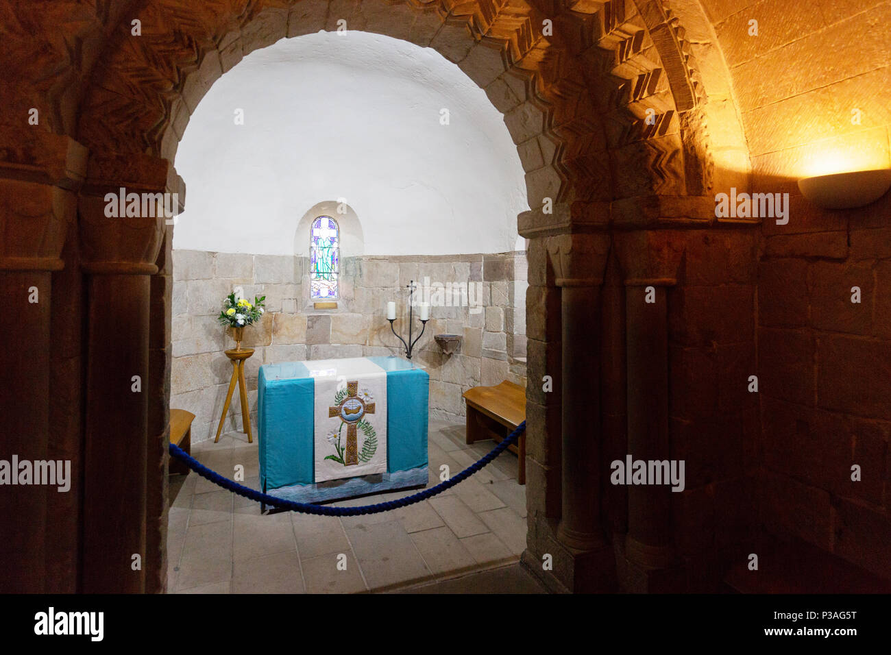 St Margarets Chapel interior, Edinburgh Castle, Edinburgh old town