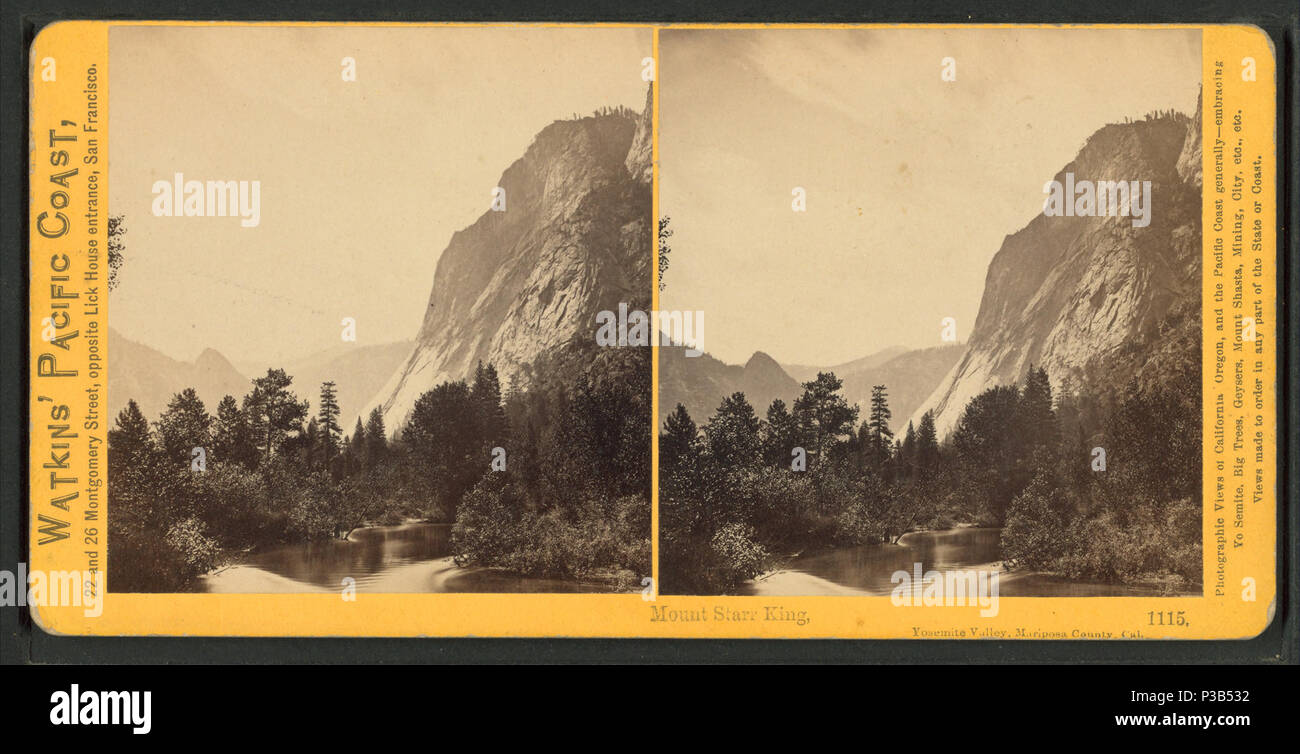 197 Mount Starr King, Yosemite Valley, Mariposa County, Cal, by Watkins, Carleton E., 1829-1916 3 Stock Photo