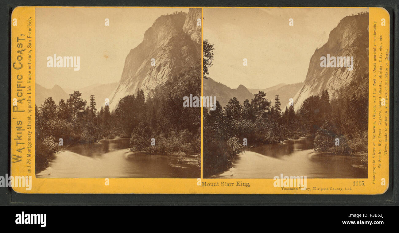 197 Mount Starr King, Yosemite Valley, Mariposa County, Cal, by Watkins, Carleton E., 1829-1916 Stock Photo