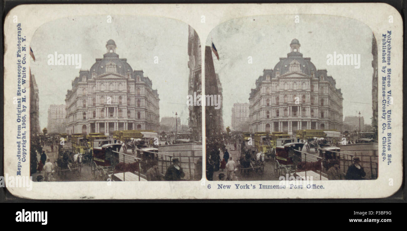 210 New York's immense post office, from Robert N. Dennis collection of stereoscopic views Stock Photo