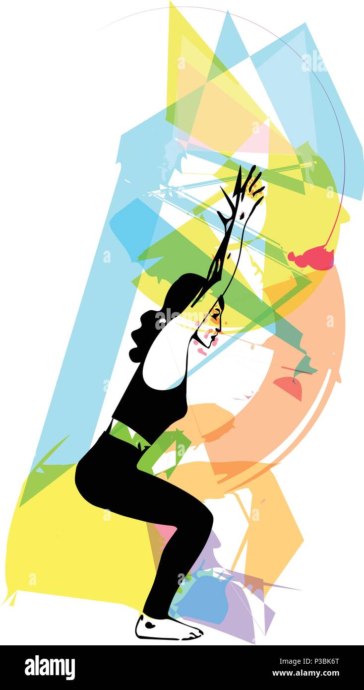 fit young woman in sportswear vector illustration Stock Vector Image