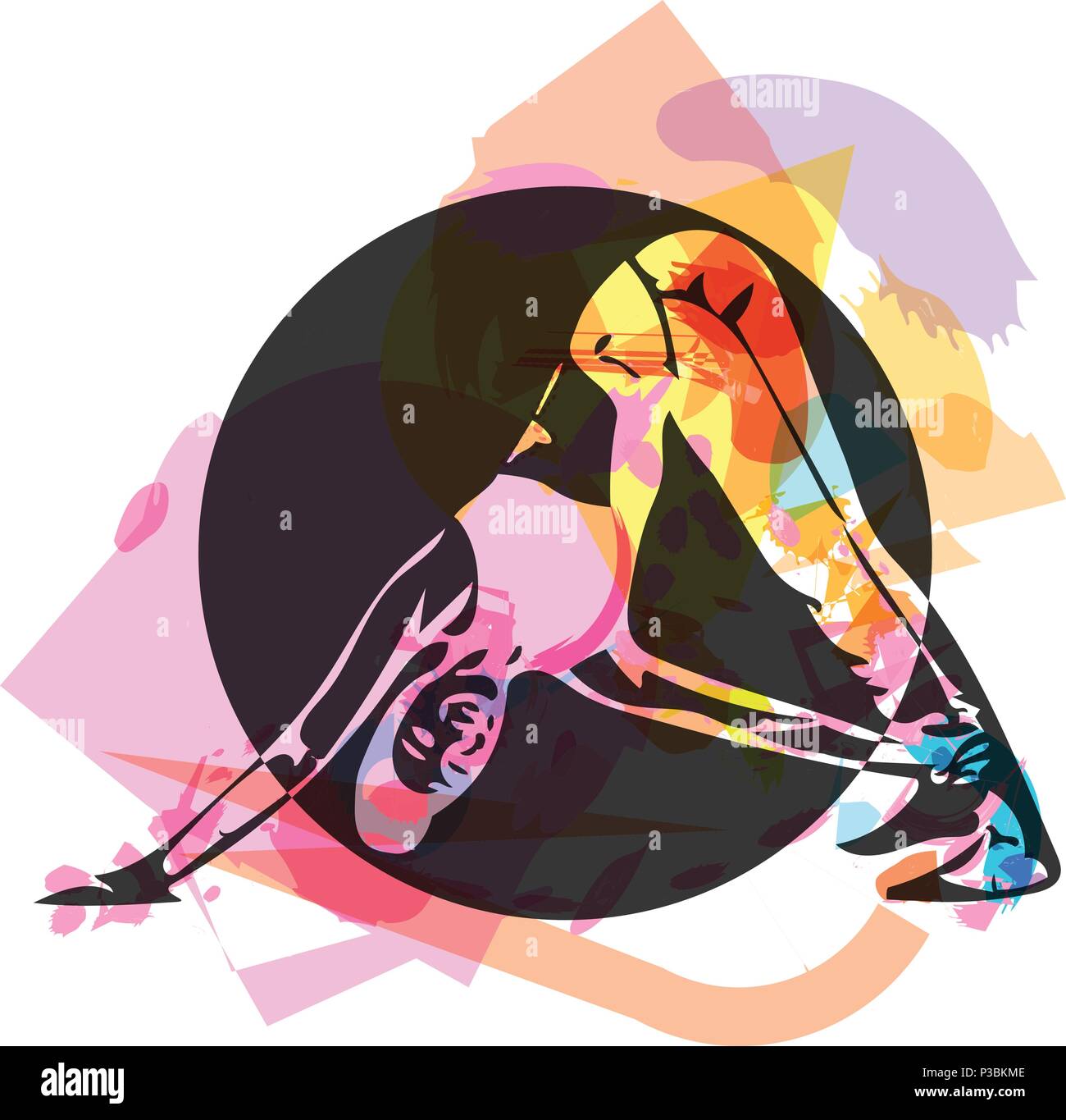 fit young woman in sportswear vector illustration Stock Vector Image