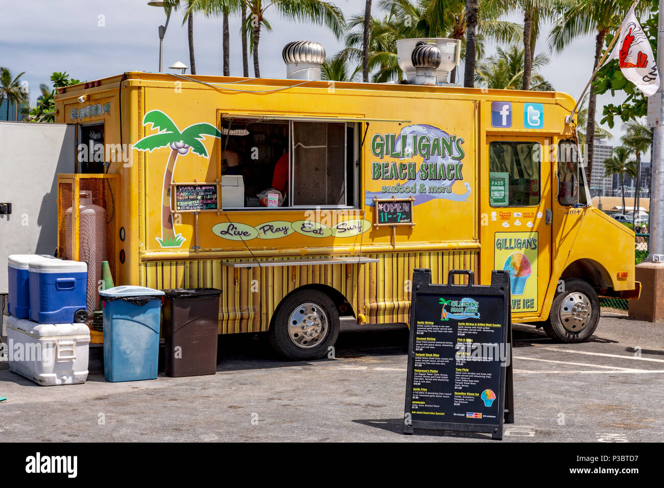 Street Food Waikiki Honolulu Oahu Hawaii Usa Stock