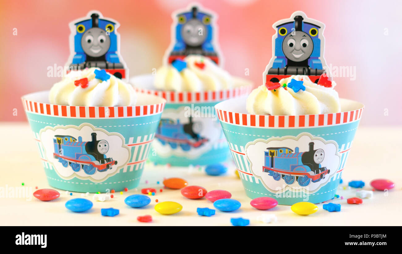 24 Thomas The Tank STAND UP Cupcake Cake Toppers Edible decorations fairy