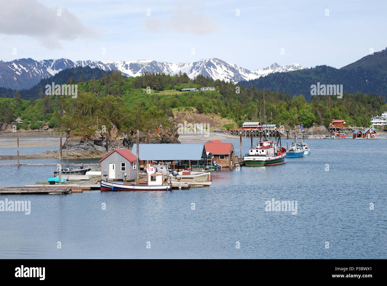 Halibut Cove, near Homer, Alaska USA Stock Photo