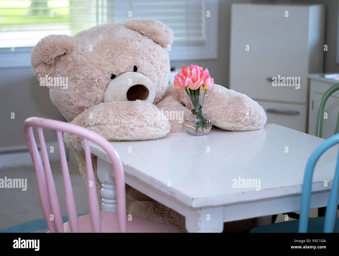 This Life Sized Teddy Bear Takes Time To Smell The Flowers Even If They Are Fake Stock Photo Alamy This Life Sized Teddy Bear Takes Time To Smell The Flowers Even If They Are Fake Stock Photo Alamy