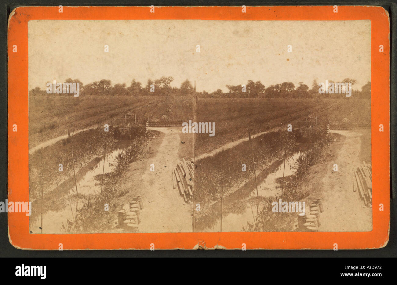 . Rice field and dyke. Alternate Title: Southern Stereoscopic Views, no. 19.  Created: ca. 1885?.   Digital item published 6-30-2005; updated 2-12-2009. 255 Rice field and dyke, by Ryan, D. J., 1837- Stock Photo