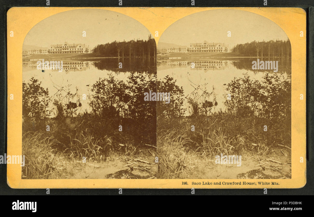 261 Saco Lake and Crawford House, White Mts, from Robert N. Dennis collection of stereoscopic views 2 Stock Photo