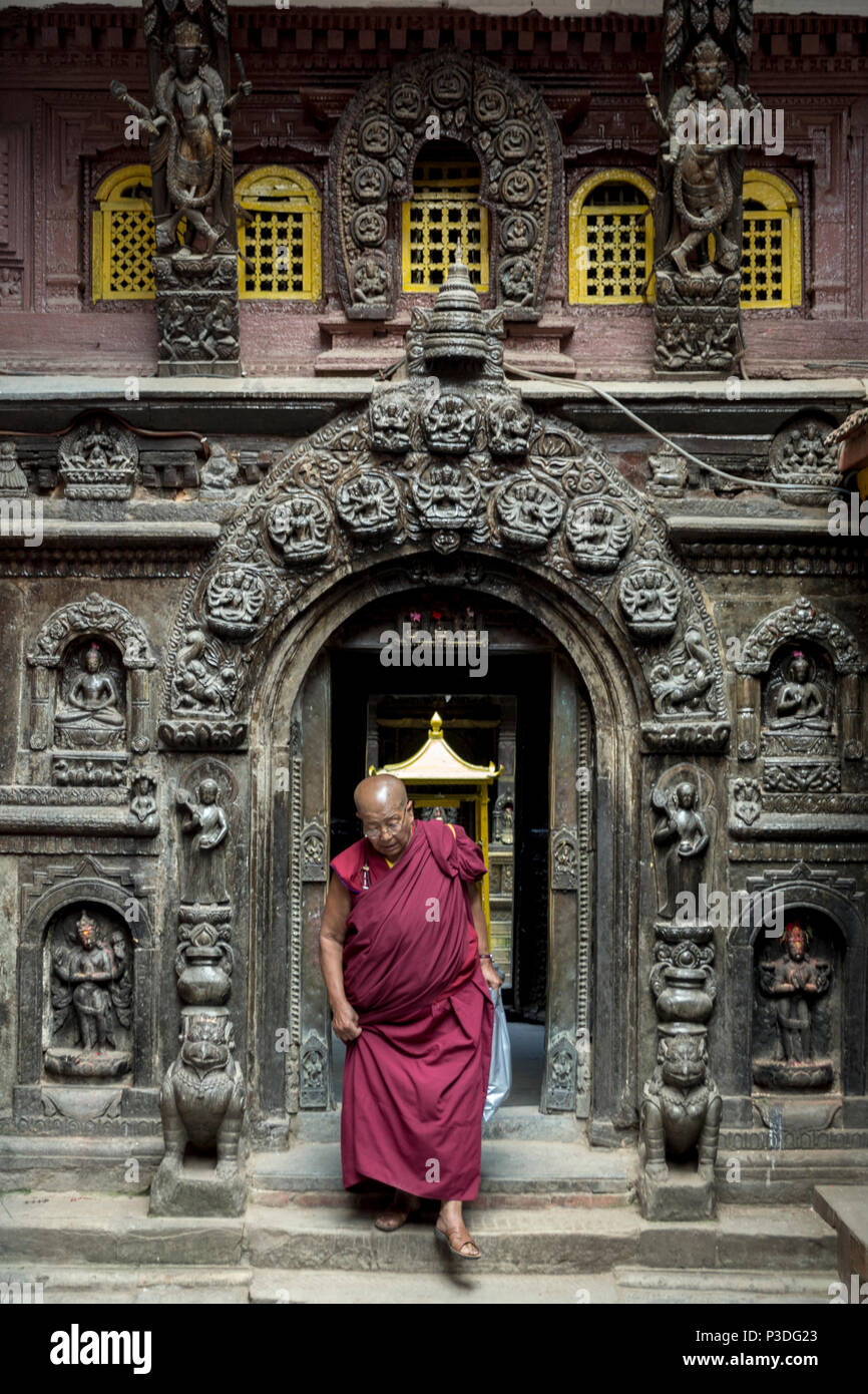 Kathmandu, Nepal. Outside Golden Temple Stock Photo