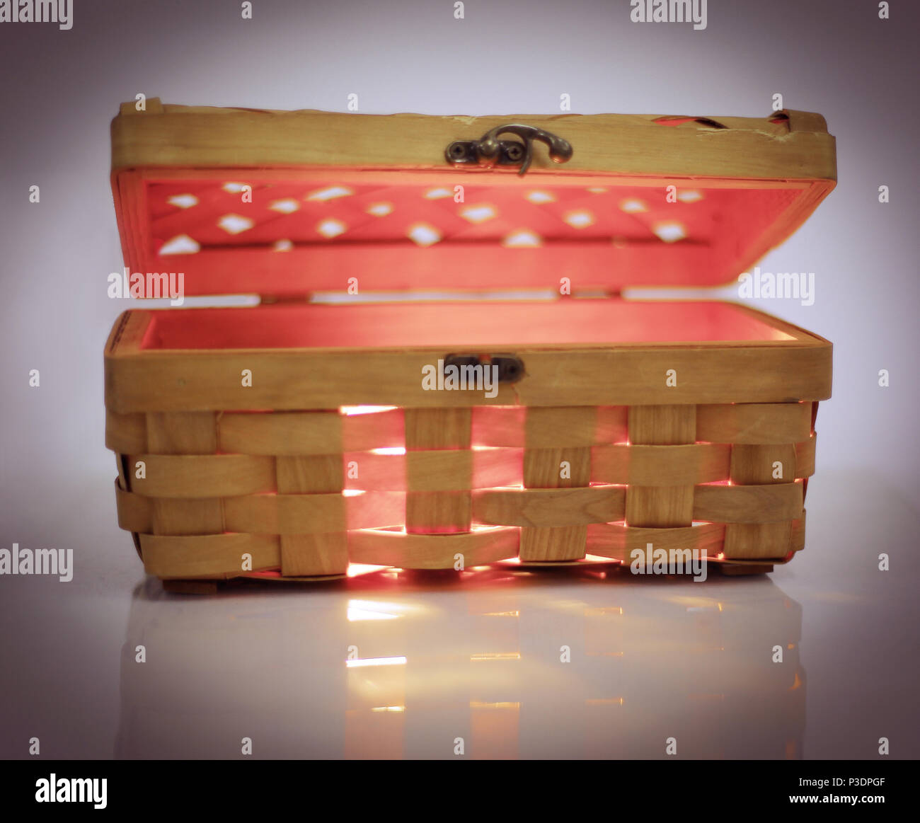 beautiful wicker casket .isolated on a light background. Stock Photo