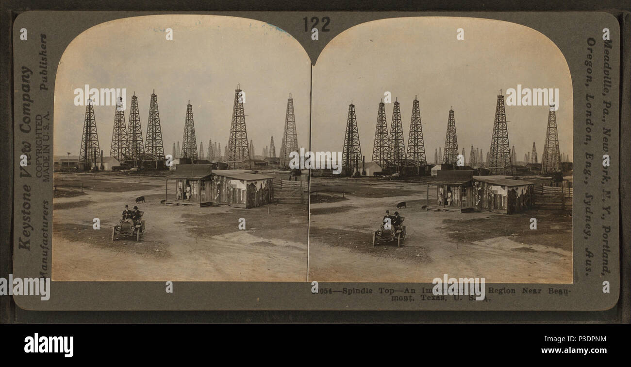 278 Spindle Top, an important oil region near Beaumont, Texas, U.S.A, by Keystone View Company Stock Photo