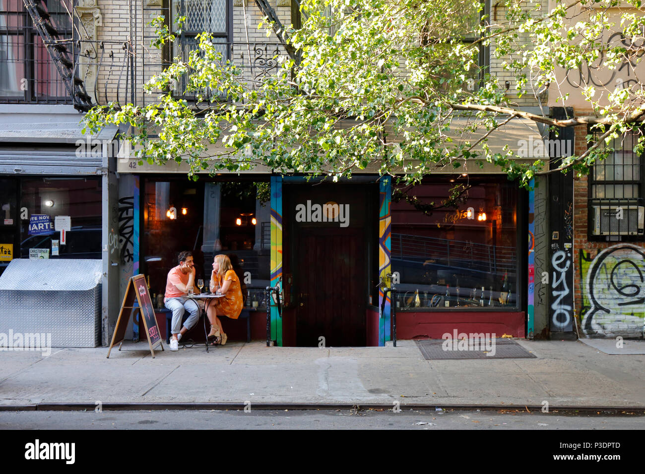Jadis, 42 Rivington St, New York, NY. exterior storefront of a wine bar