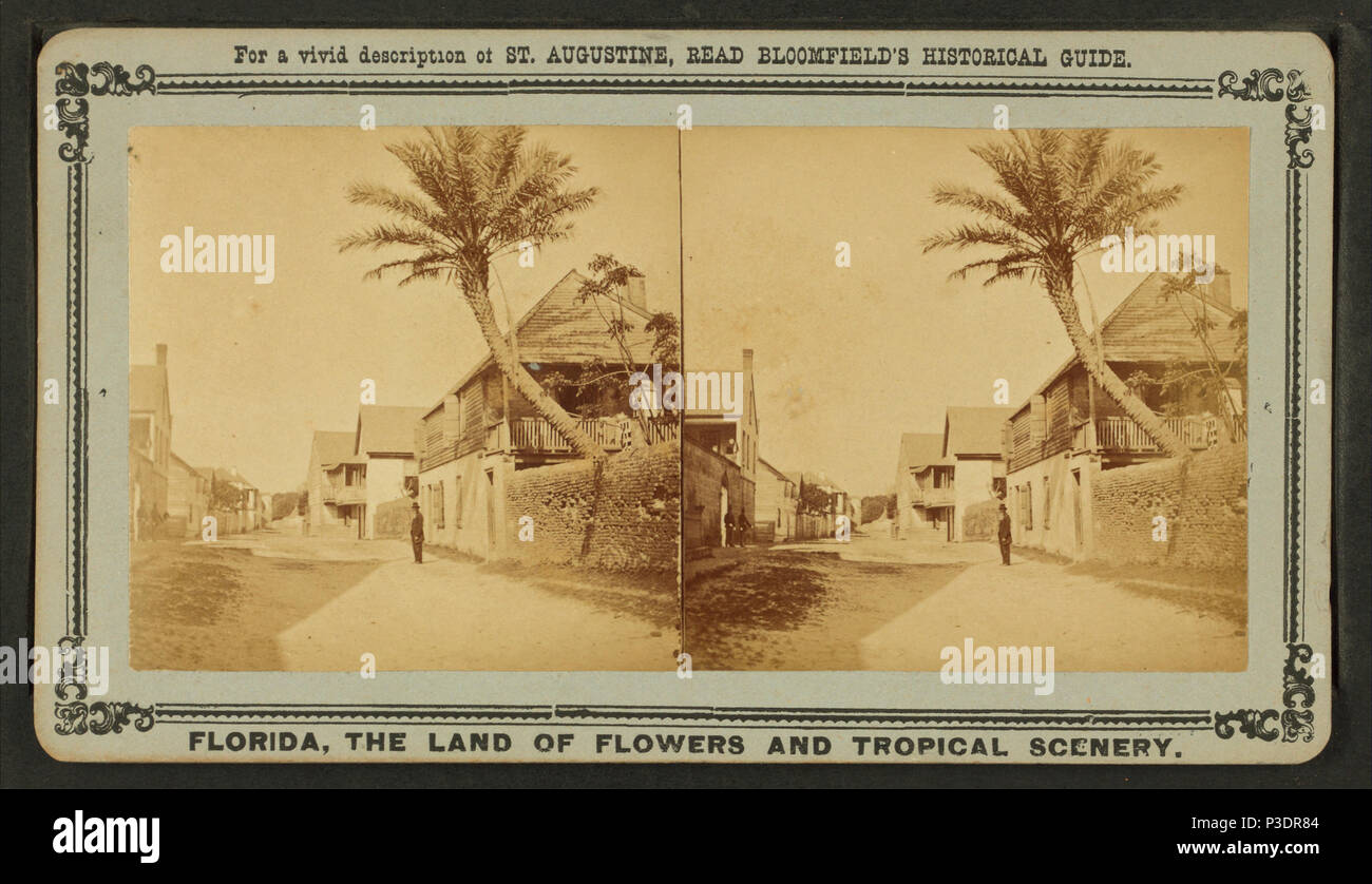 . St. Francis St., showing the Oldest house in St. Augustine, Florida