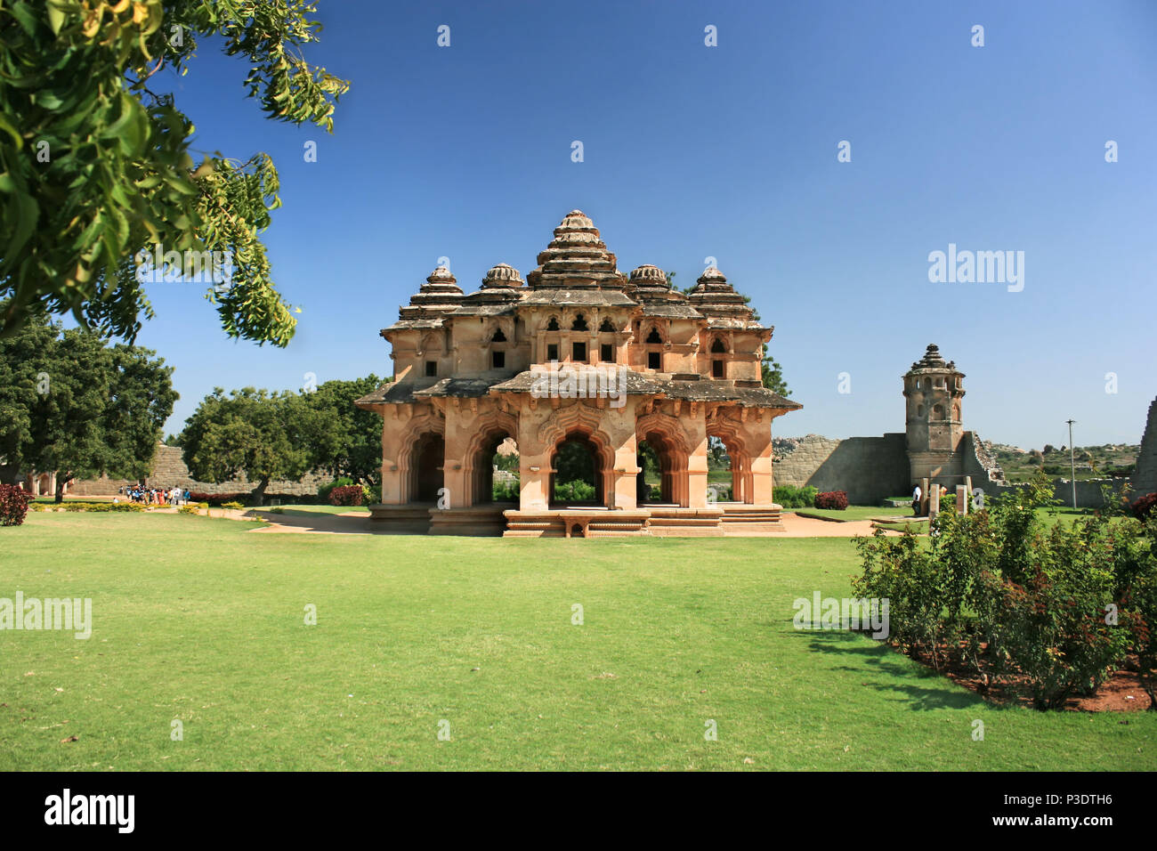 Lotus mahal of Zanana Enclosure at ancient town Hampi, Karnataka, India Stock Photo
