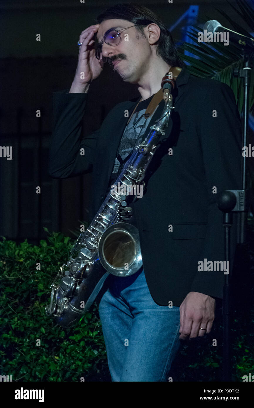 Rome, Italy. 15th June, 2018. The tenor jazz saxophonist Max Ionata has  performed on 15/6/2018 in the location of the ATAC Museum Pole, used for  the occasion as a musical space, inaugurating