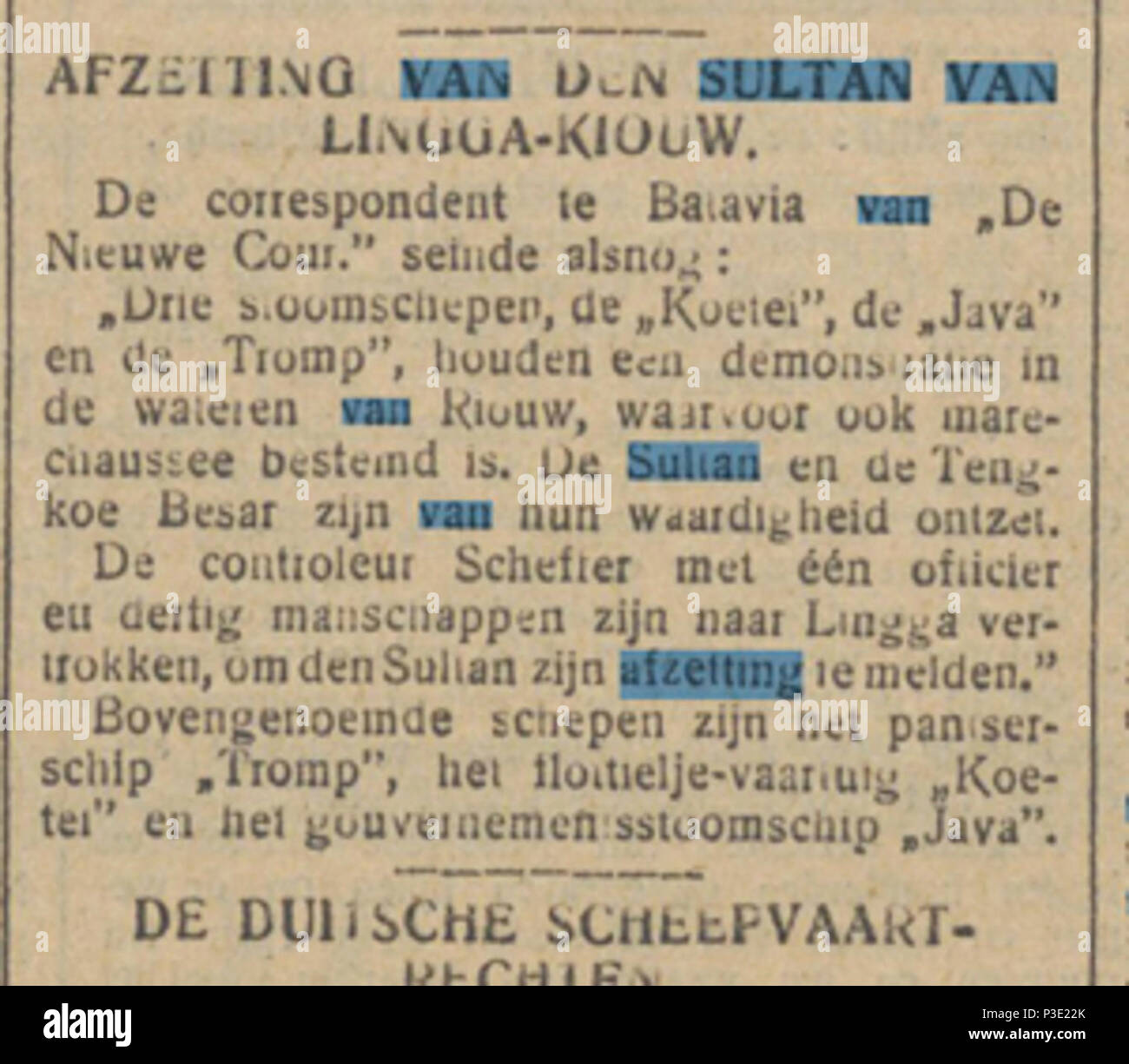1 Tijd godsdienstig-staatkundig-dagblad 11-feb-1911. Stock Photo