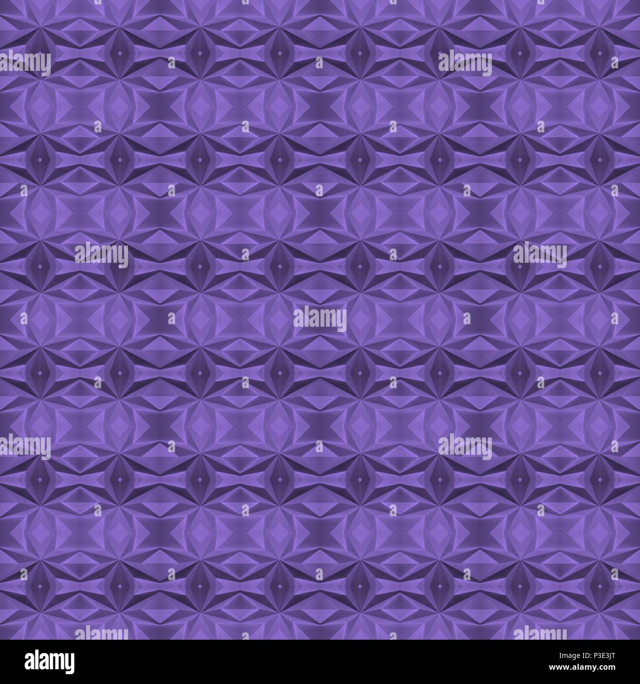 Purple, seamless, tile-able geometric pattern, made from a picture of origami. (Ultra Violet; Pantone 2018 colour of the year). Stock Vector