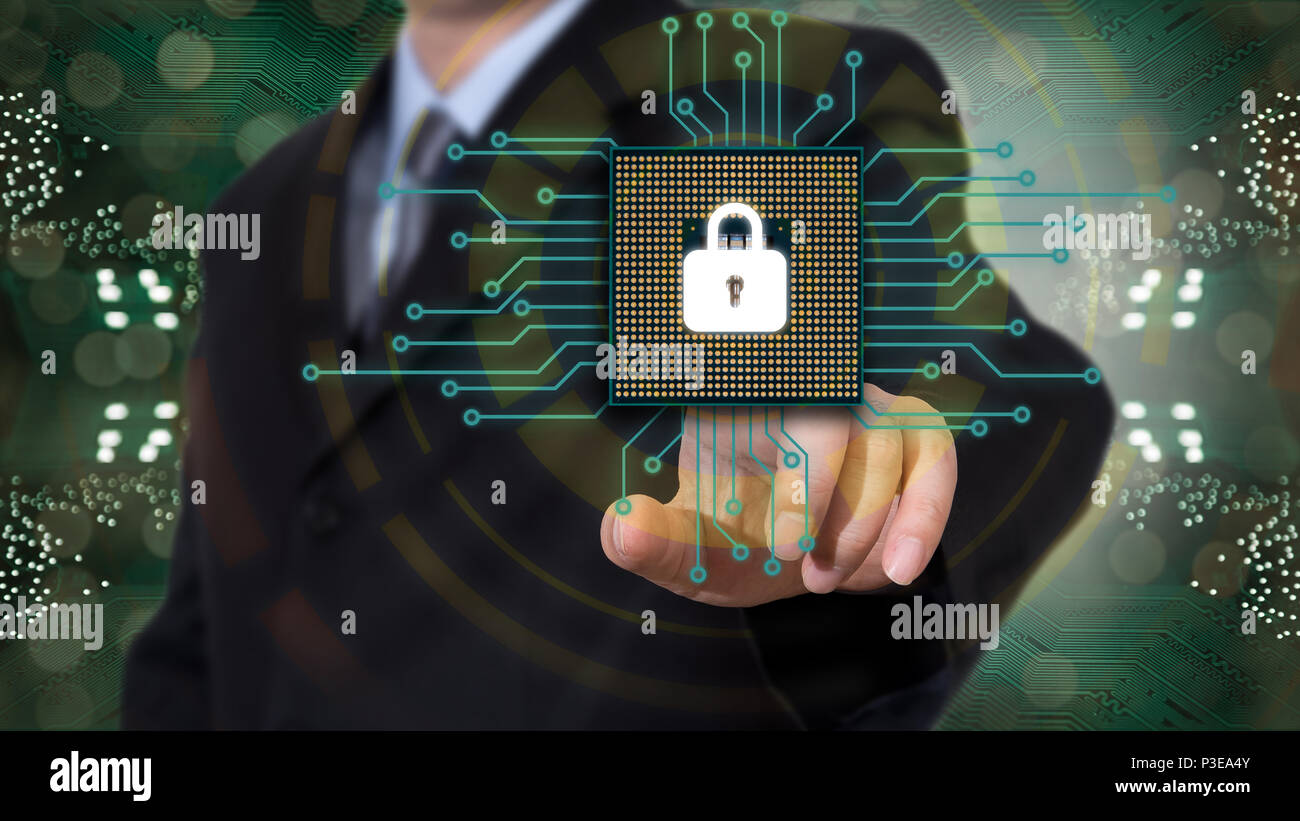 Businessman on blurred background using 5G network Stock Photo
