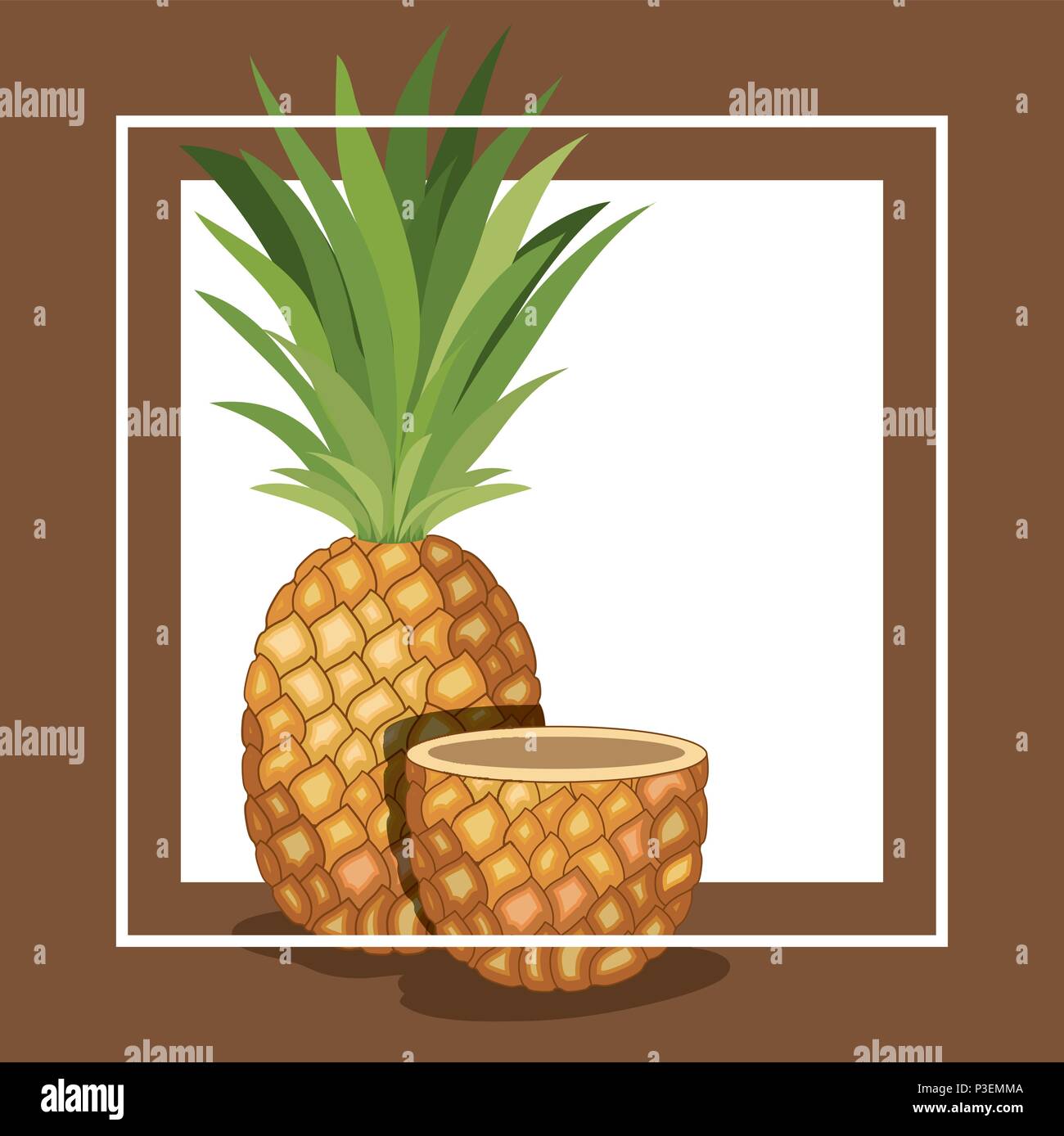 fresh pineapple fruit tropical Stock Vector Image & Art - Alamy