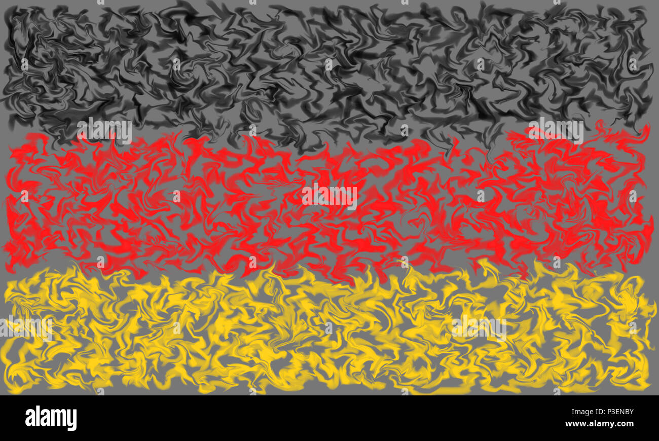 Flag of Germany German flag colors black, gold and red in smeared