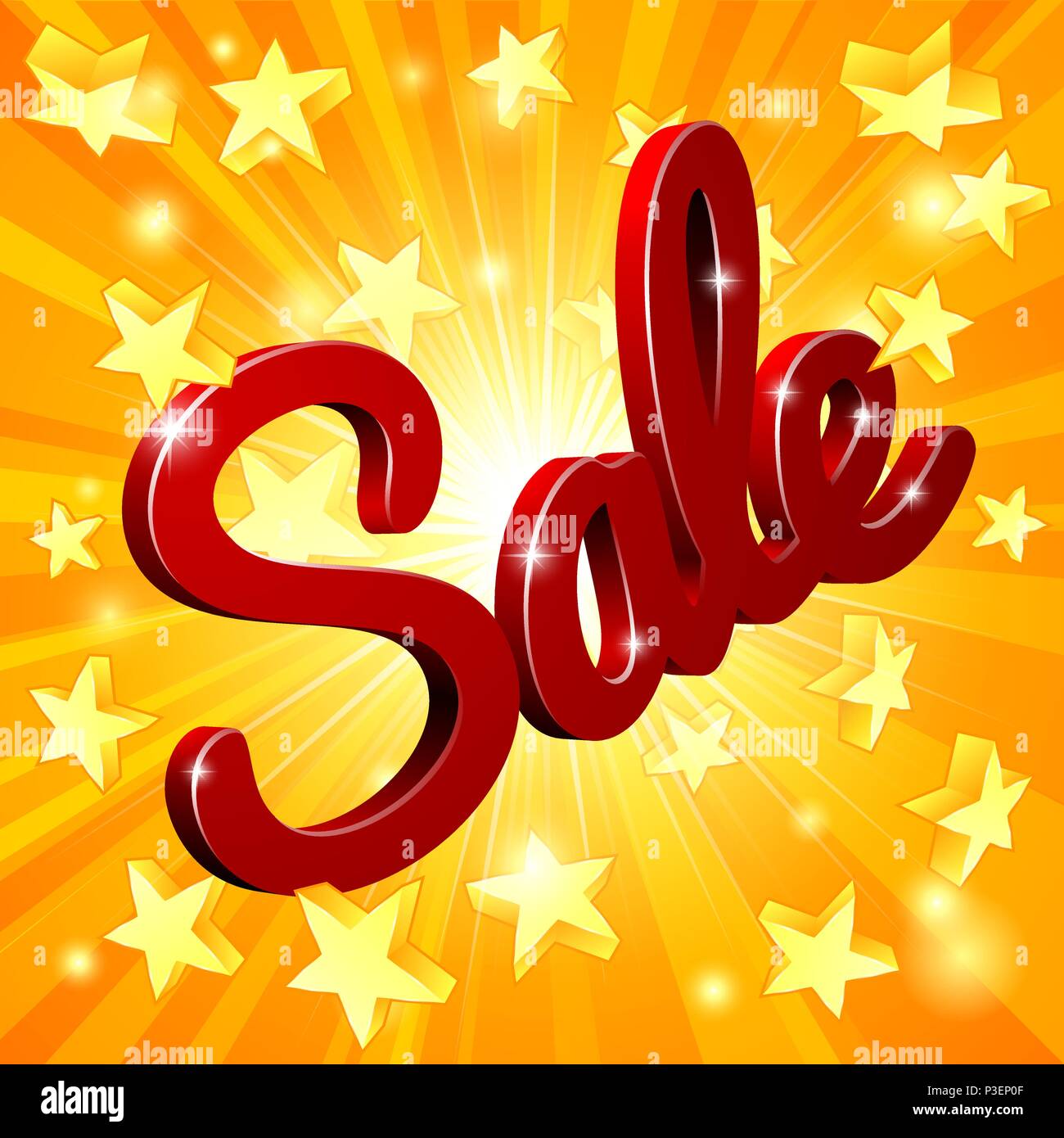 Sale Sign Star Background Stock Vector