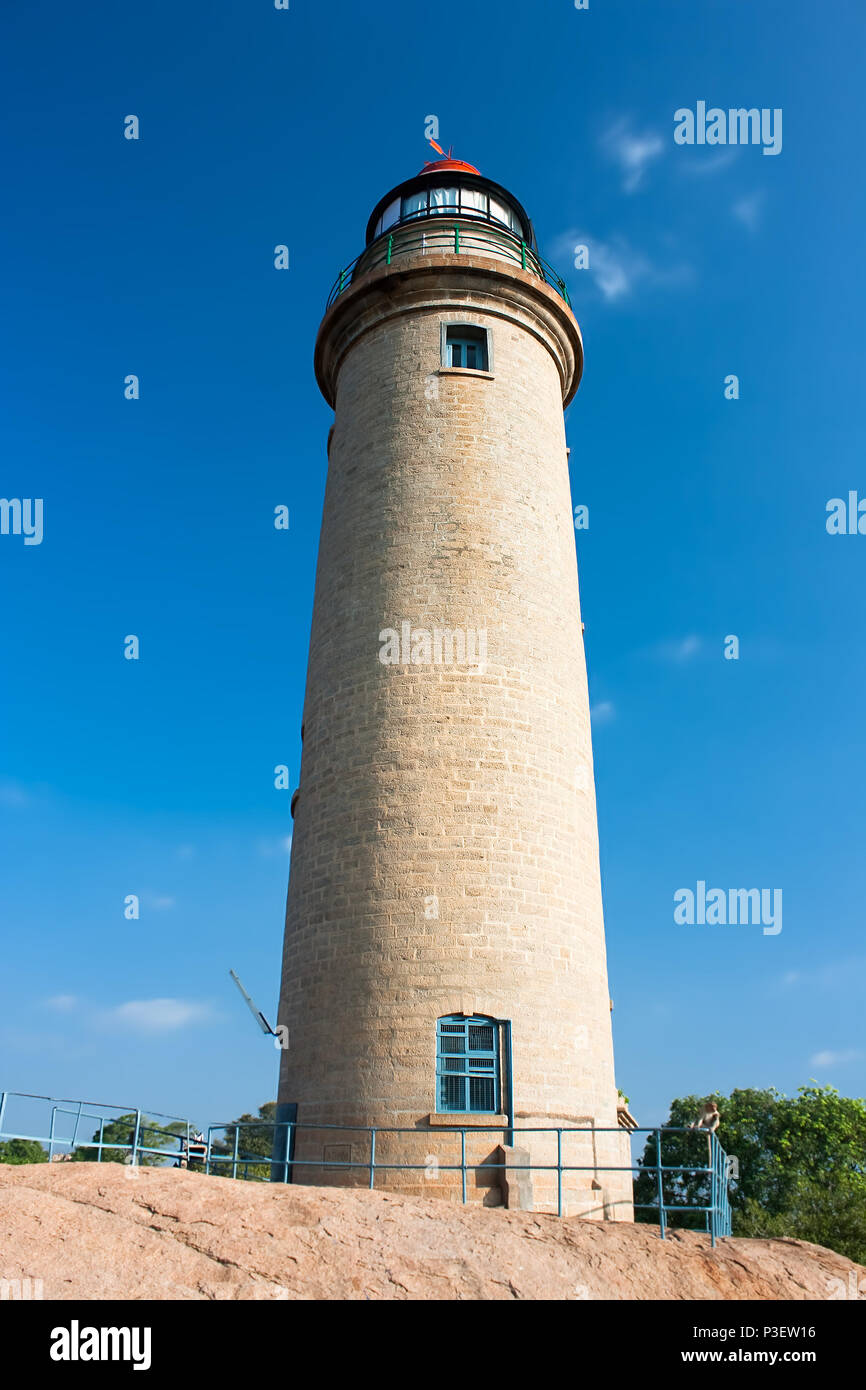 Central lighthouse in Mamallapuram , Tamil Nadu, India Stock Photo