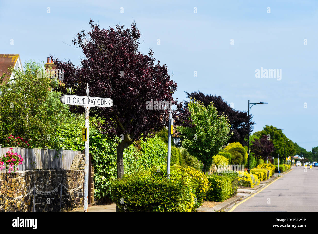 Thorpe Bay Gardens, residential street in Thorpe Bay, Southend on Sea
