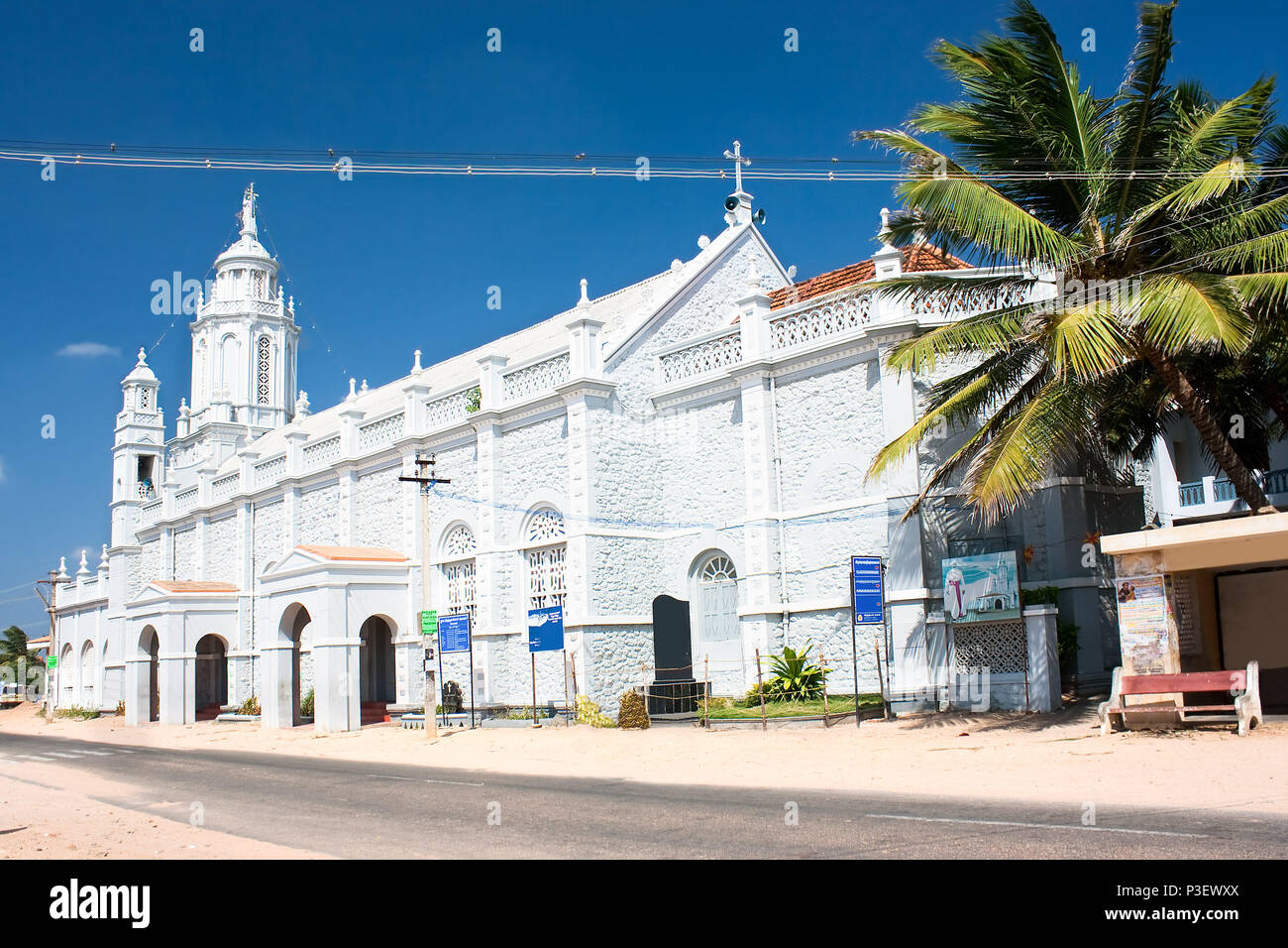 Catholic  Church in village near  Kanyakumari,Tamil Nadu,  Southern India Stock Photo