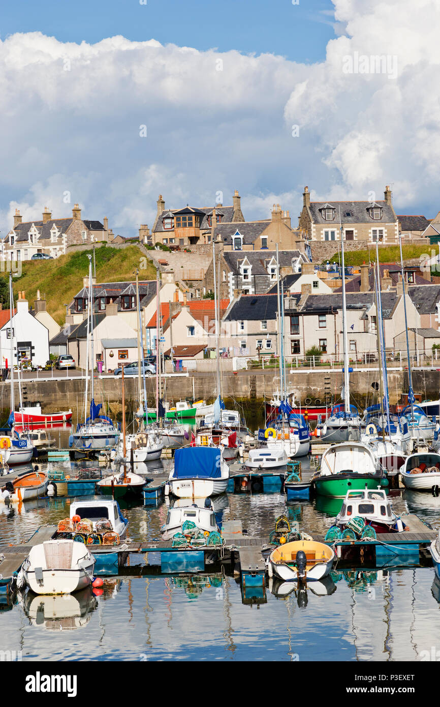 View across the Harbour at Findochty on the Moray Firth in Scotland Stock Photo