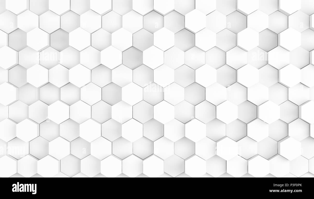 abstract geometric white texture background. 3d illustration Stock Photo