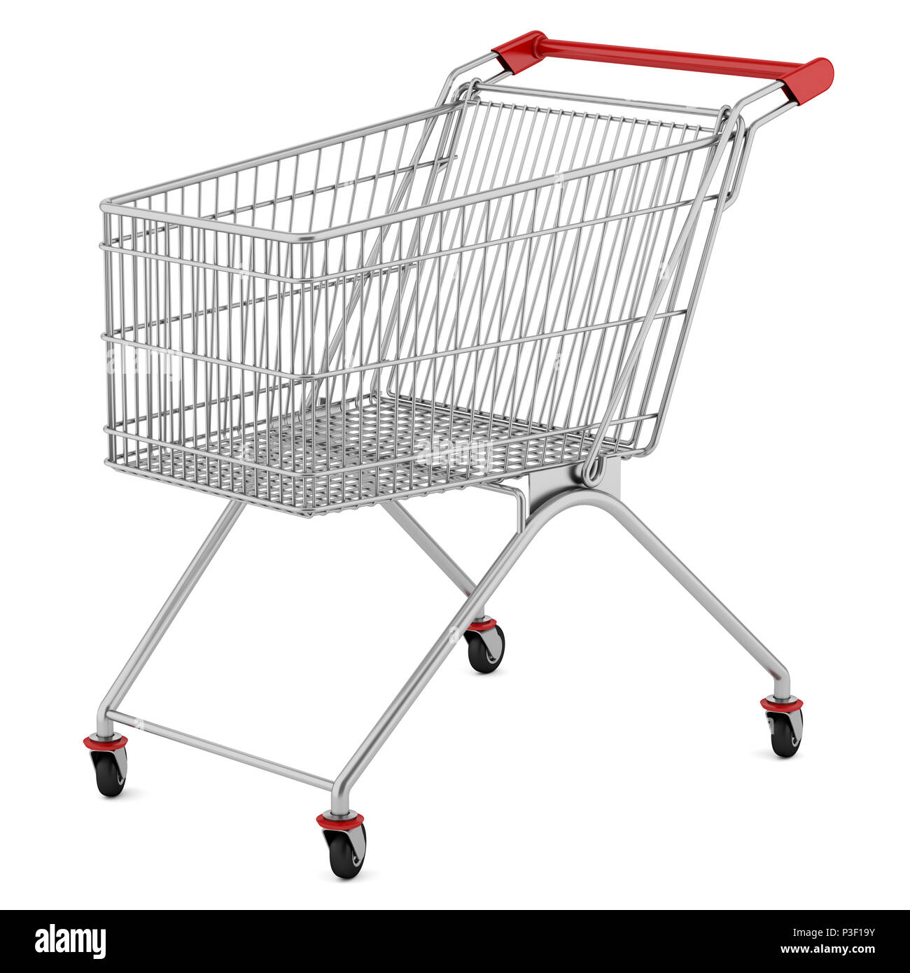 empty shopping cart isolated on white background. 3d illustration Stock ...
