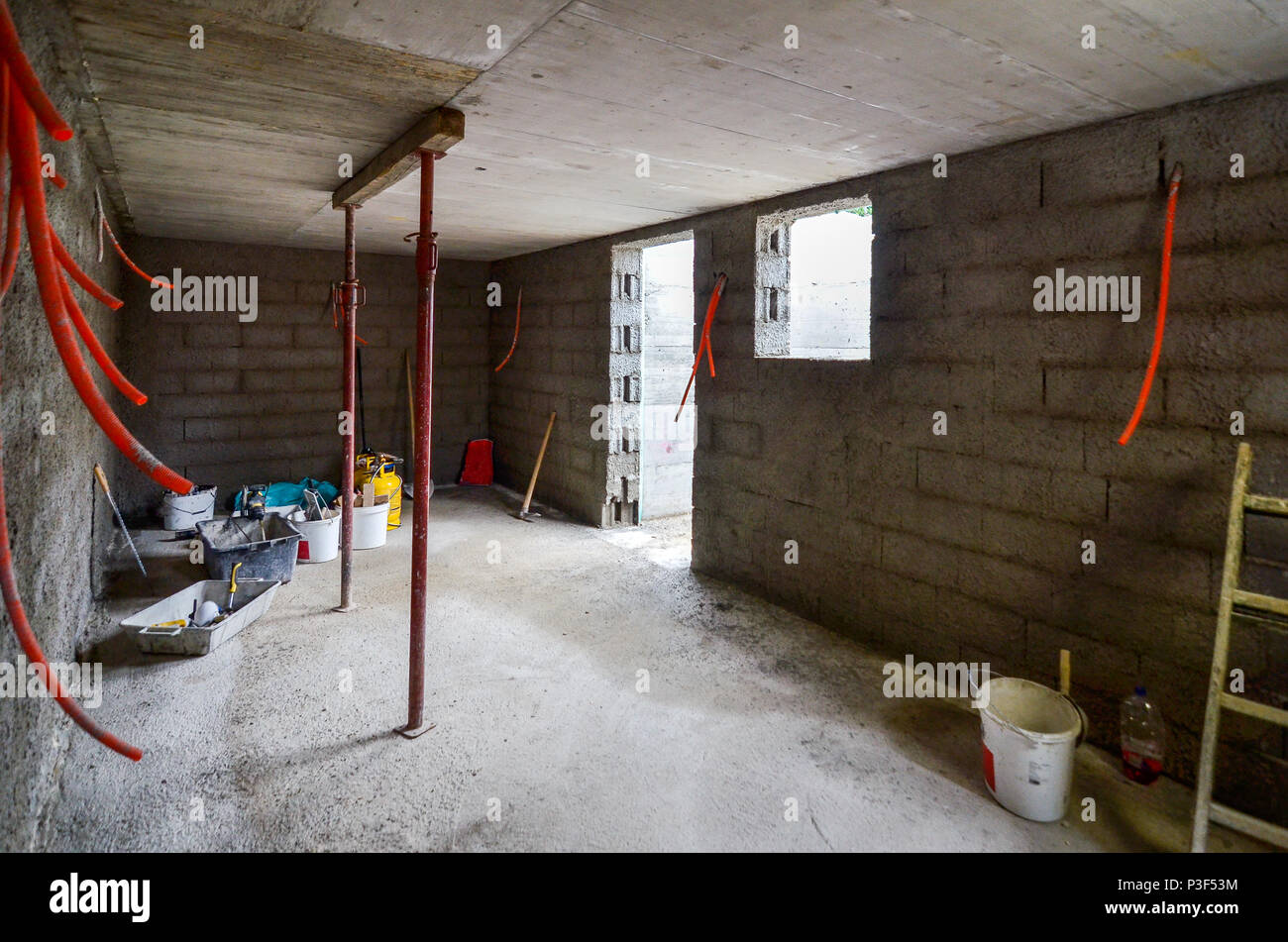 Plastering, rebuilding, waterproofing basement or a cellar and work