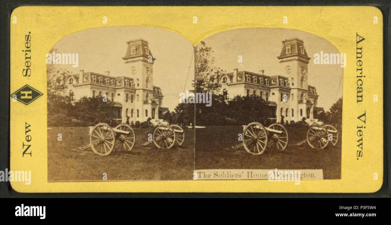 . The Soldiers Home, Washington. Created: 1867-1900. Coverage: 1867?-1900?. Source Imprint: 1867?-1900?. Digital item published 1-25-2006; updated 2-12-2009. 321 The Soldiers Home, Washington, from Robert N. Dennis collection of stereoscopic views Stock Photo