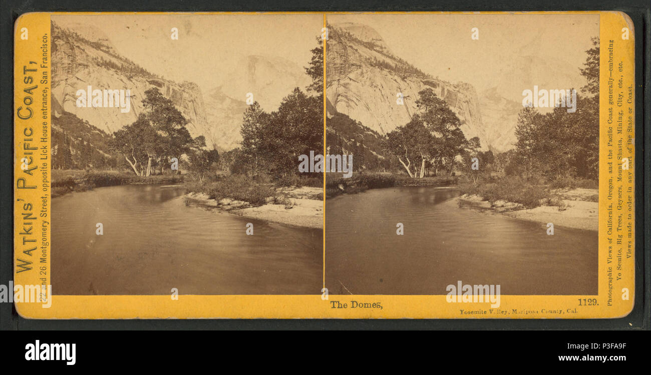 305 The Domes, Yosemite Valley, Mariposa County, Cal, by Watkins, Carleton E., 1829-1916 Stock Photo