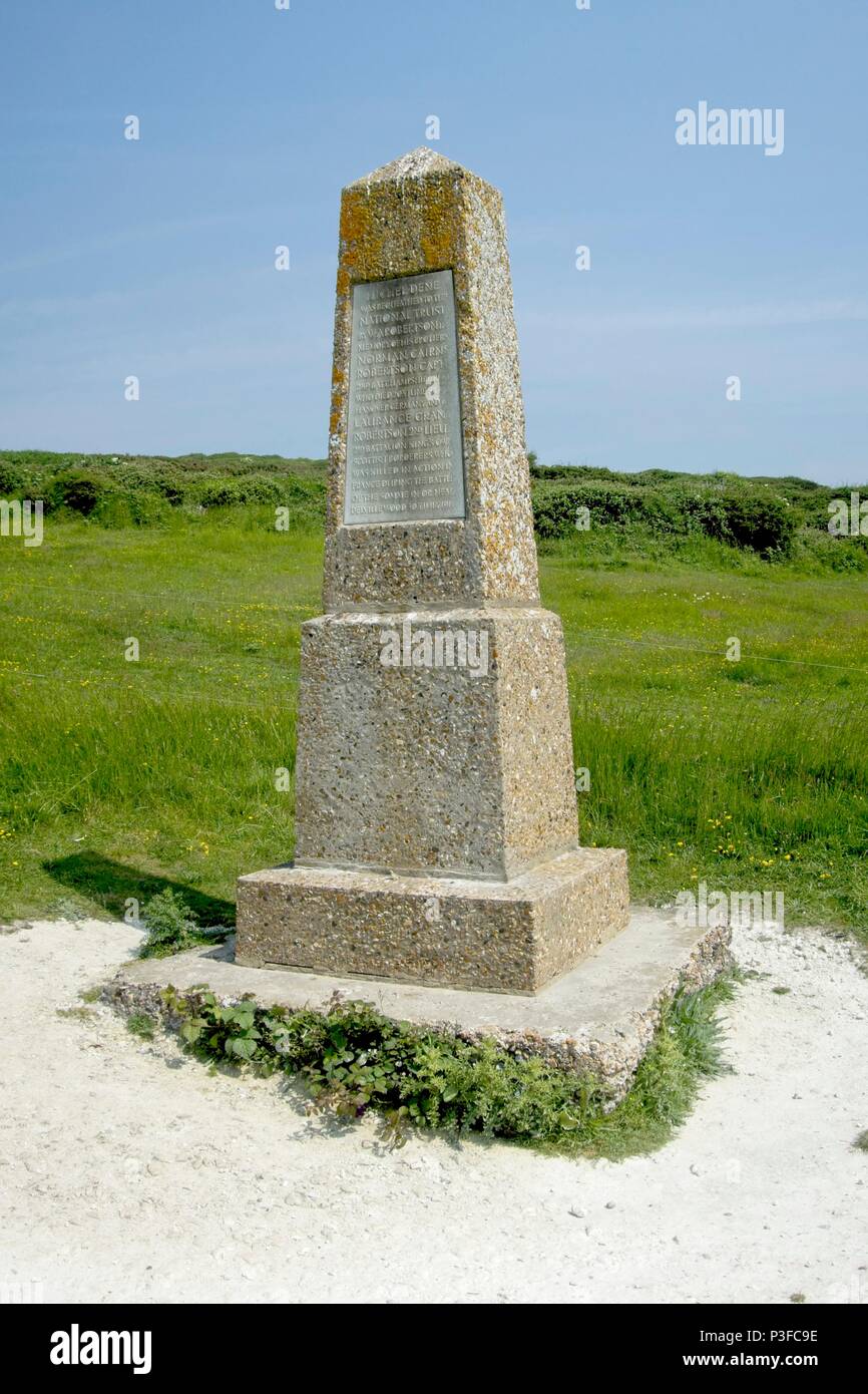 The Robertson War Memorial Bequest Obelisk, Michel Dene, East Sussex, UK Stock Photo