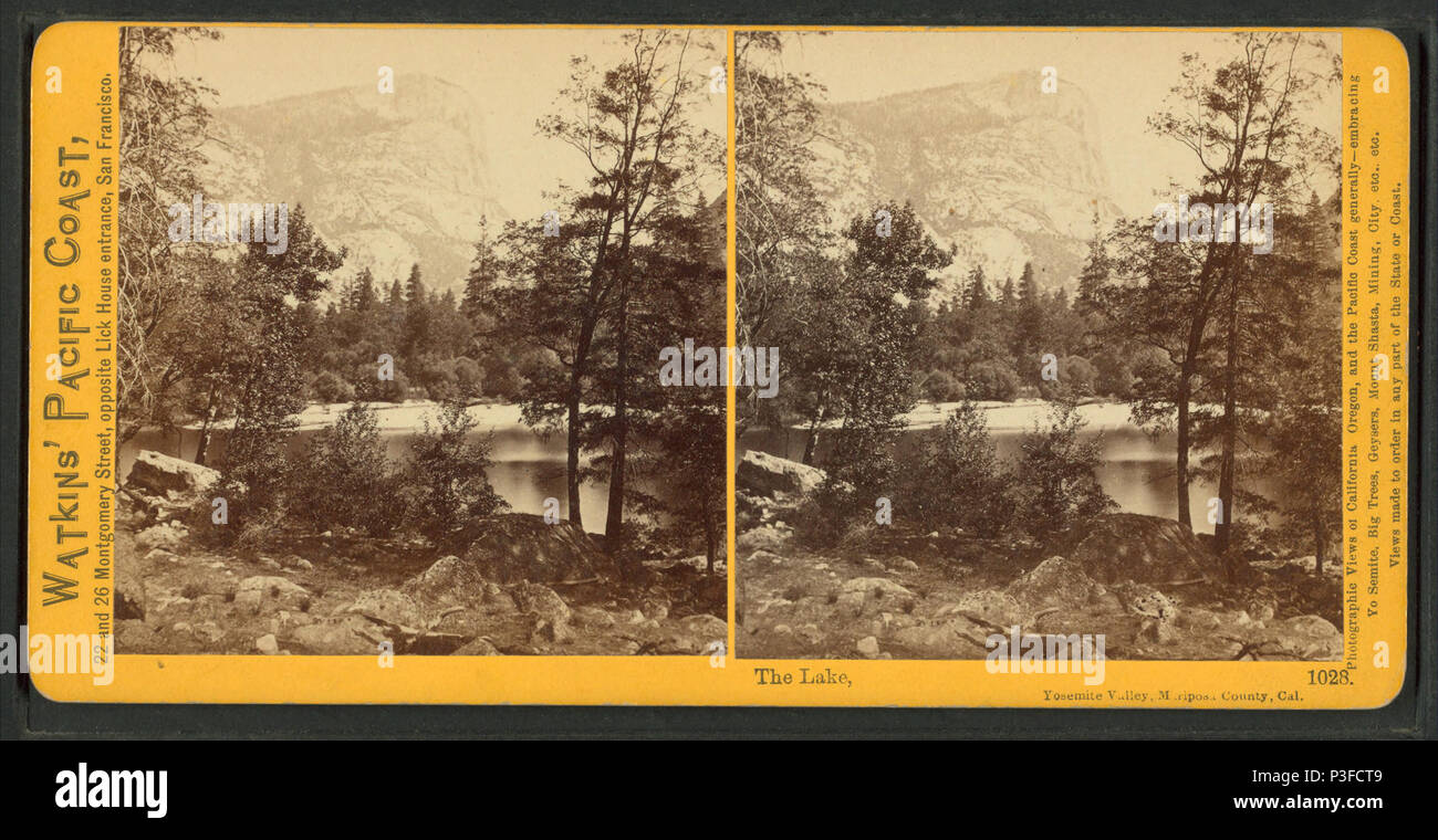 312 The Lake, Yosemite Valley, Mariposa County, Cal, by Watkins, Carleton E., 1829-1916 2 Stock Photo