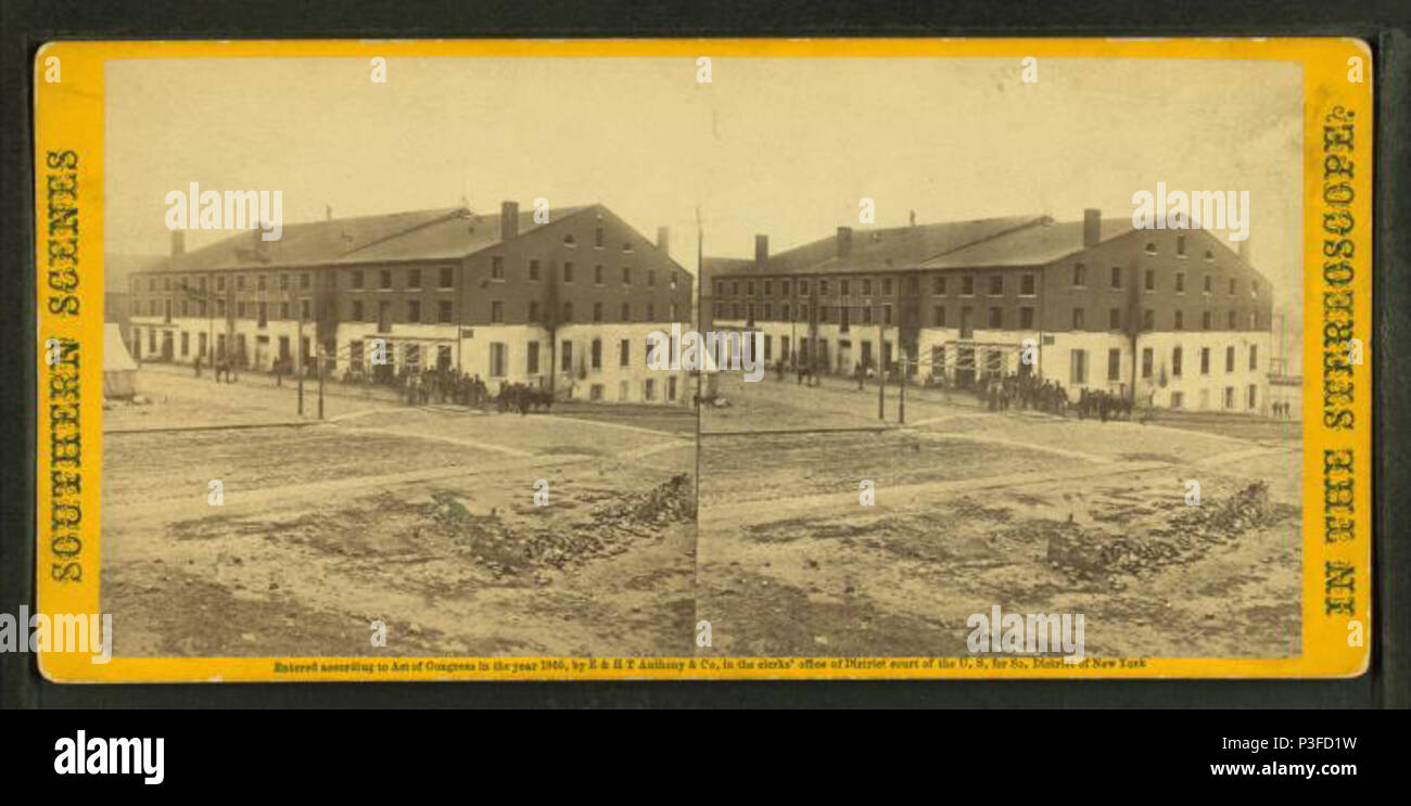 . The Libby Prison. Alternate Title: Southern scenes in the stereoscope.  Coverage: 1861-1865. Digital item published 8-11-2006; updated 6-25-2010. 313 The Libby Prison, by Gardner, Alexander, 1821-1882 Stock Photo
