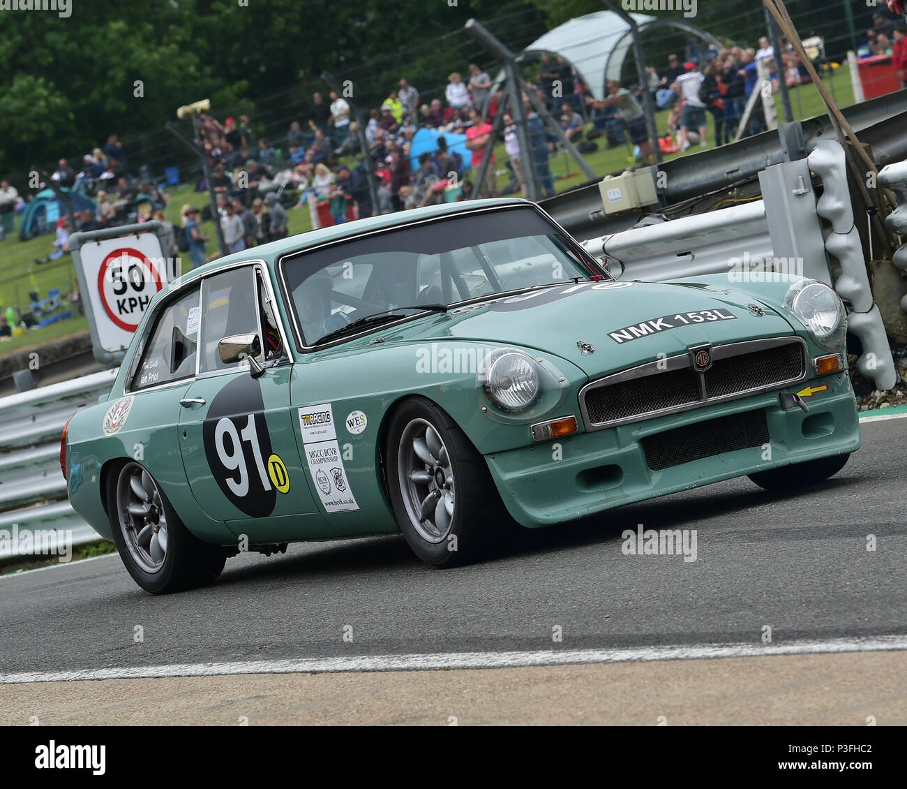 Ian Prior, MGB GT V8, Bernie's V8s, US Muscle Cars, American Speedfest VI, Brands Hatch, June 2018, automobiles, Autosport, cars, circuit racing, Engl Stock Photo