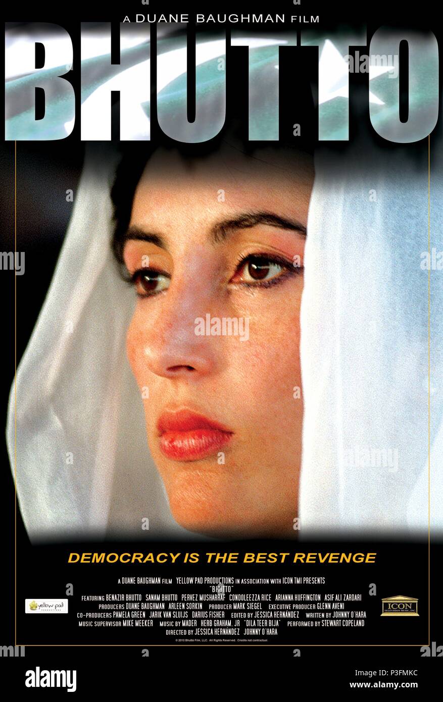 Original Film Title: BENAZIR BHUTTO.  English Title: BHUTTO.  Film Director: JESSICA A. HERNANDEZ; JOHNNY O'HARA.  Year: 2010. Credit: YELLOW PAD PRODUCTIONS / Album Stock Photo