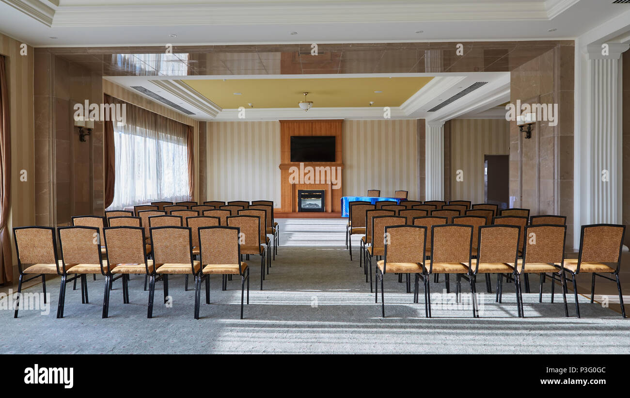 Empty interior of conference hall. Stock Photo