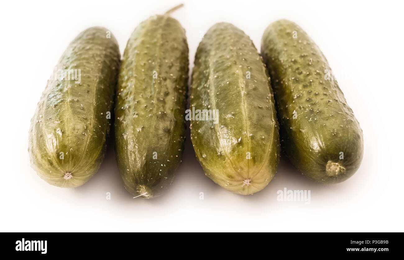 the canned cucumbers; isolated Stock Photo