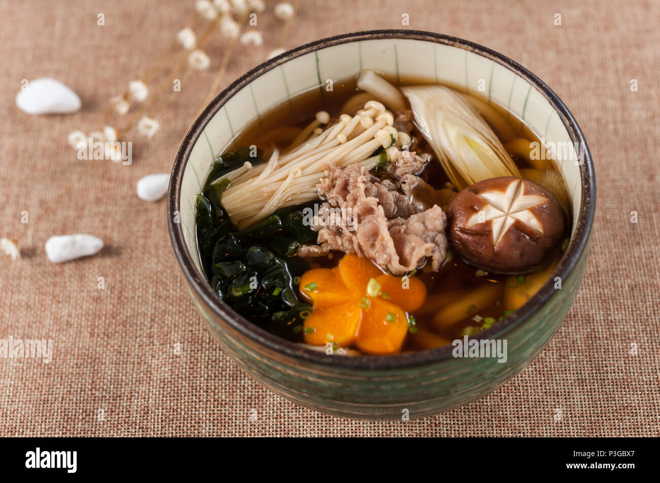 udon noodles with beef Stock Photo Alamy