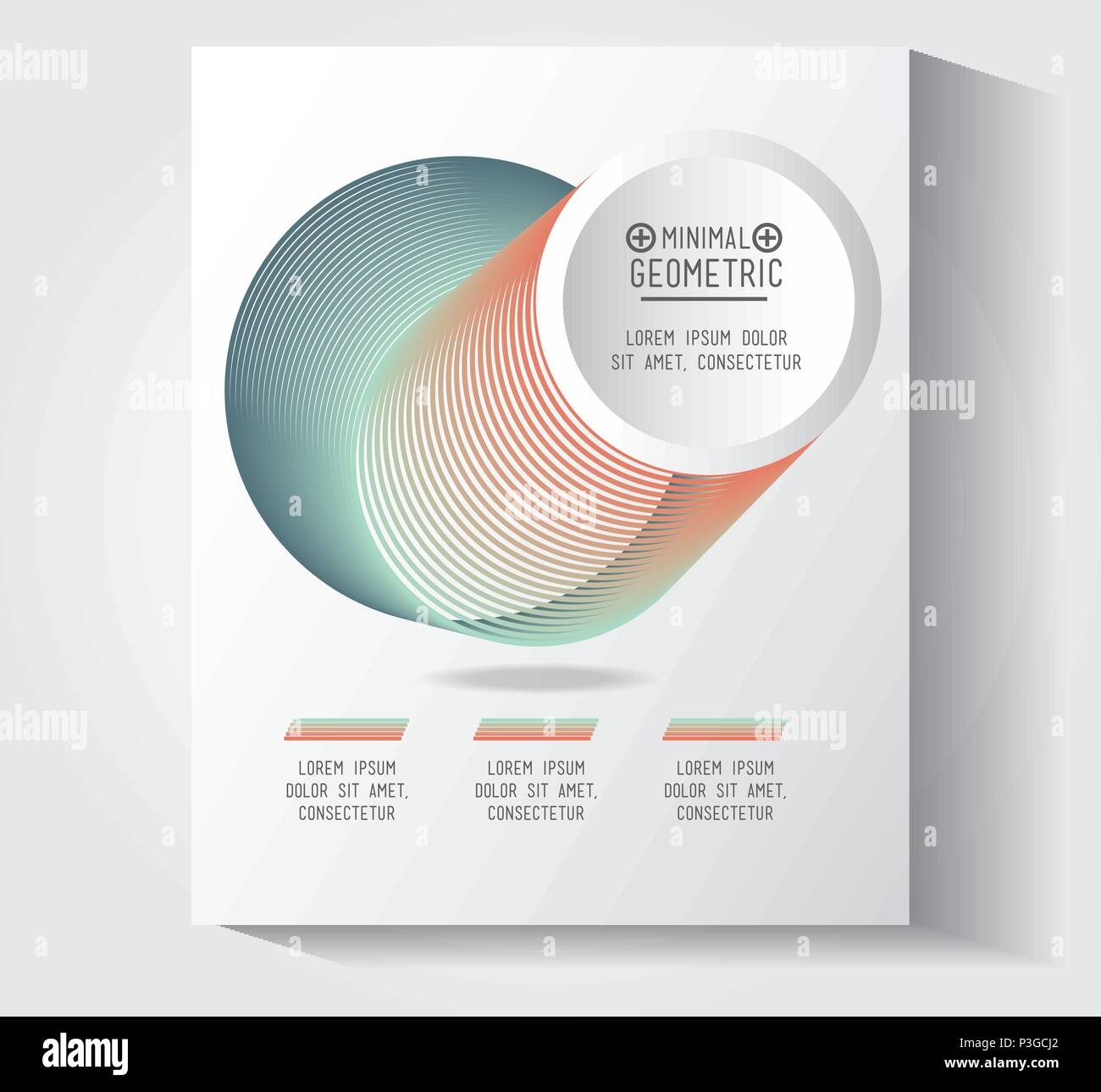 minimal geometric template with wooden background vector illustration ...
