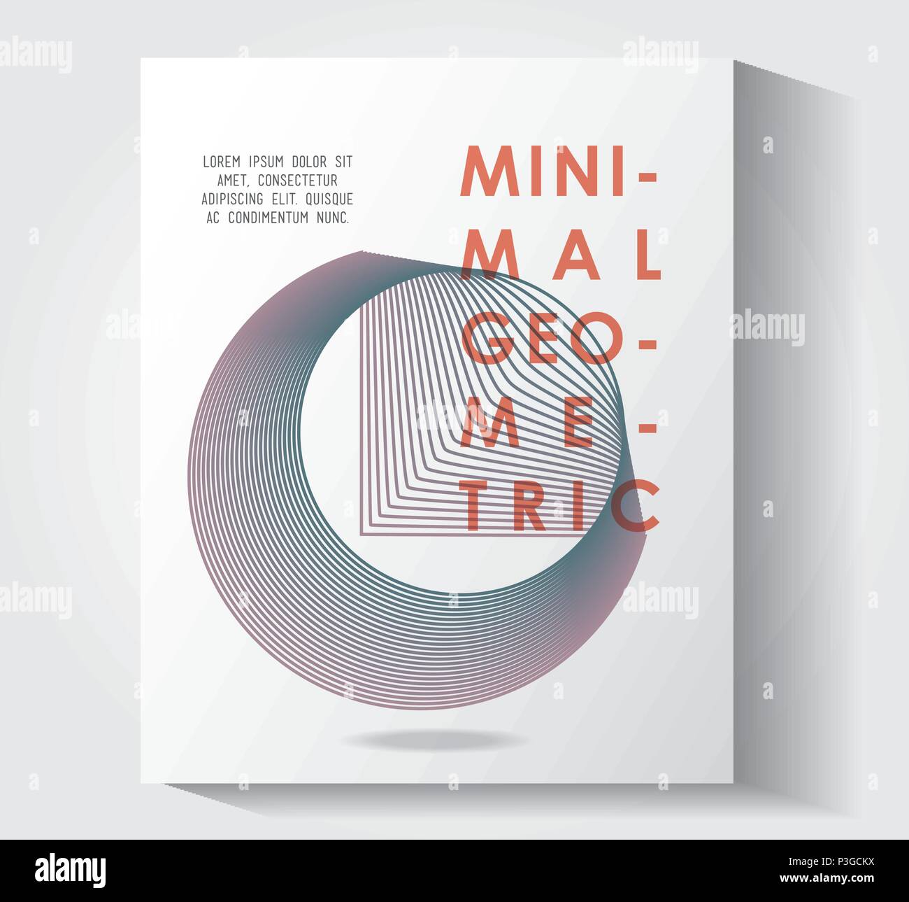 minimal geometric template with wooden background vector illustration ...