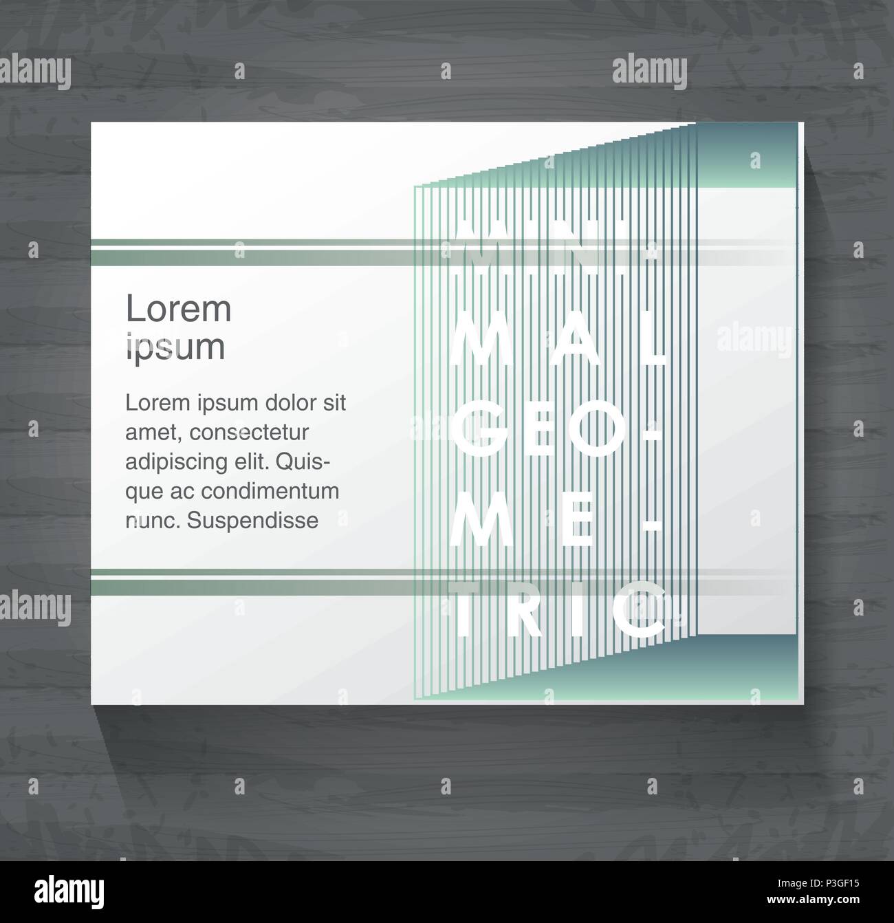minimal geometric template with wooden background vector illustration ...
