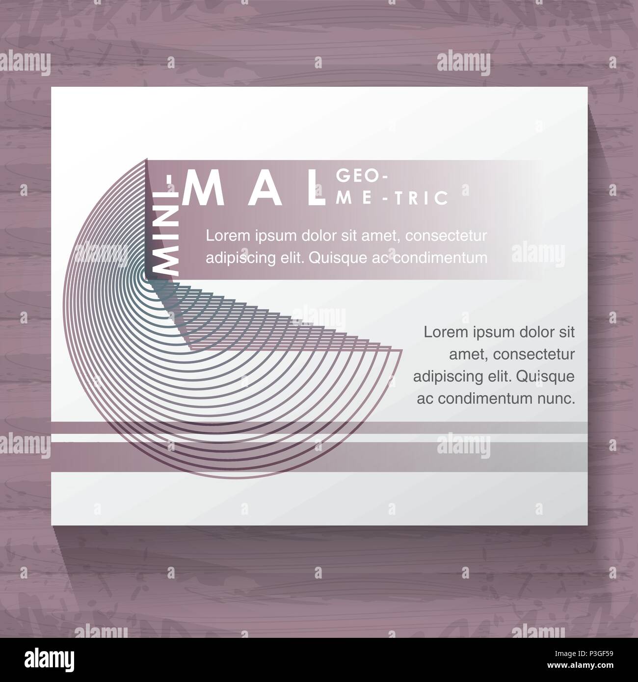 minimal geometric template with wooden background vector illustration ...