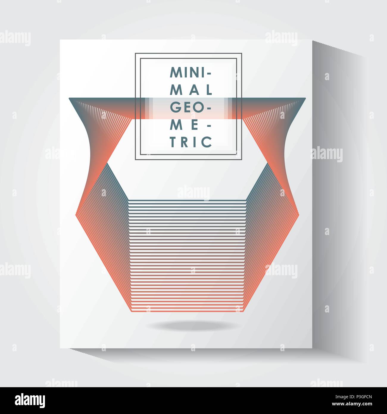 minimal geometric template with wooden background vector illustration ...