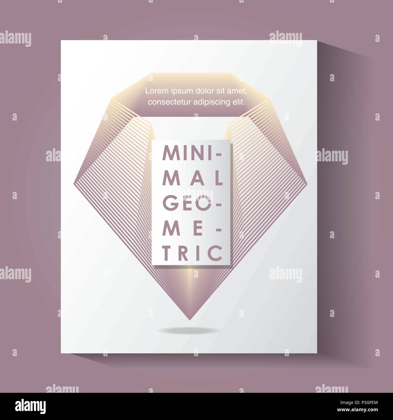 minimal geometric template with wooden background vector illustration ...